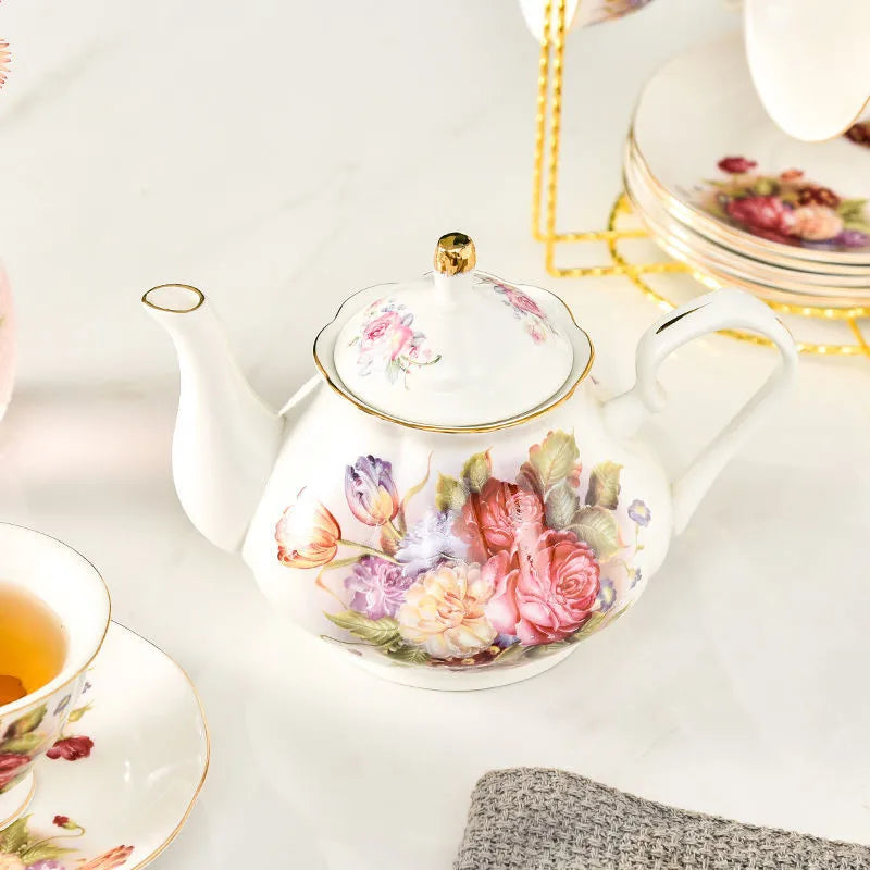 Théière anglaise en porcelaine bouquet de fleurs - 900ML Ma Théière