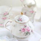 Théière anglaise en porcelaine rose bleue - 500ML Ma Théière