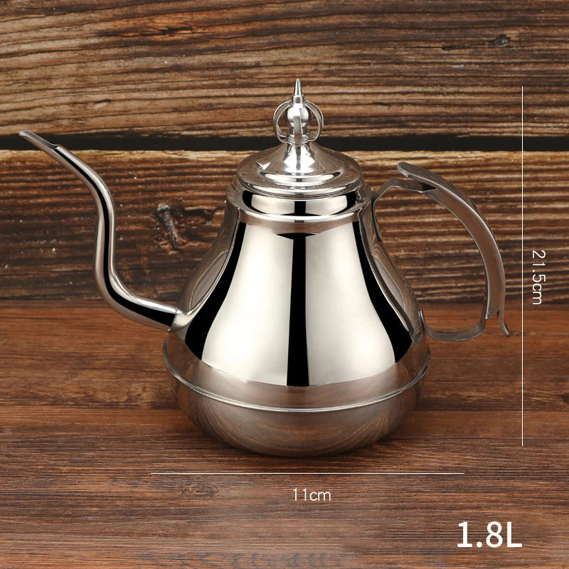Théière en acier inoxydable marocaine avec filtre - 1,8L Argenté Ma Théière