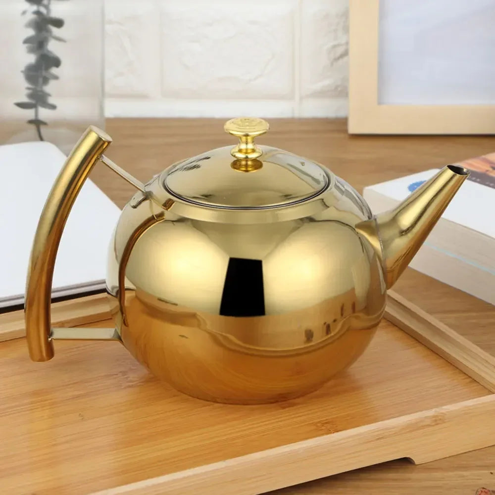 Théière en acier inoxydable marocaine or 1.5L Ma Théière