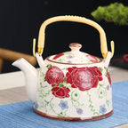 Théière en céramique bleue avec filtre rose - 900ML Ma Théière