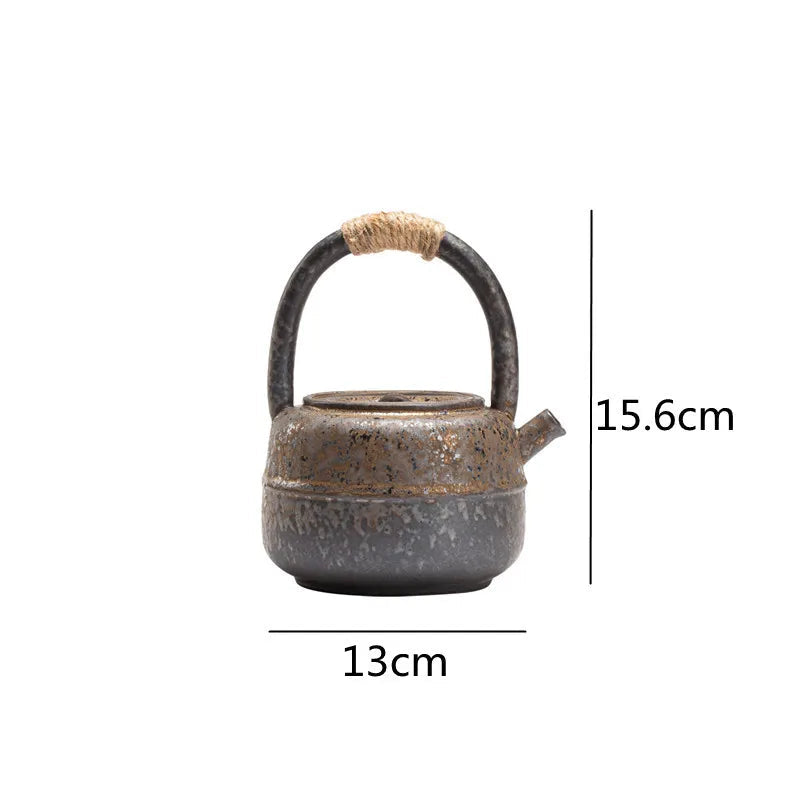 Théière en céramique japonaise noir rouille - 450ml Ma Théière