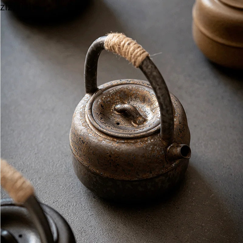 Théière en céramique japonaise noir rouille - 450ml Ma Théière