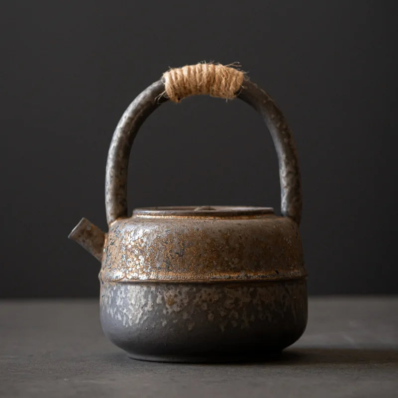 Théière en céramique japonaise noir rouille - 450ml Ma Théière