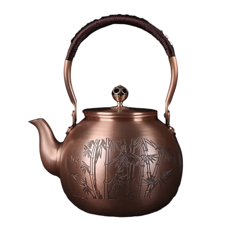 Théière en cuivre japonaise à motif bambou - 1500mL