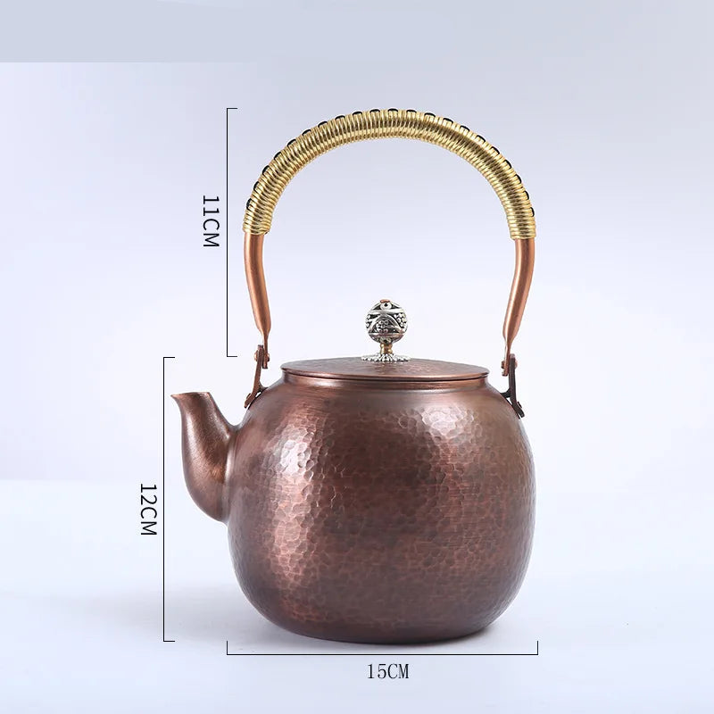 Théière en cuivre martelé traditionnelle 1.2 - 1.4L 5 Ma Théière