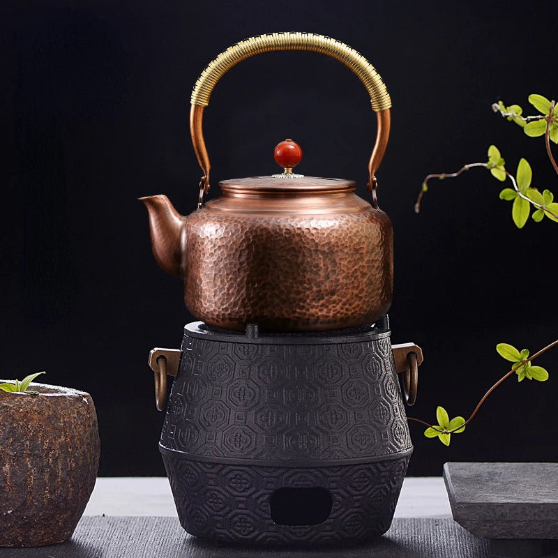 Théière en cuivre martelé traditionnelle 1.2 - 1.4L Ma Théière