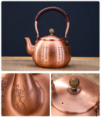 Théière en cuivre style rétro écriture chinoise Ma Théière