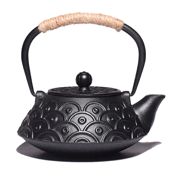 Théière en fonte style japonais cercle noir - 900ML Ma Théière