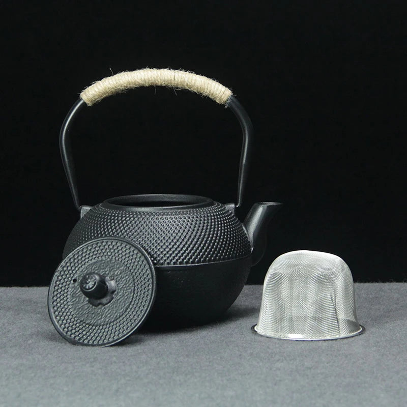 Théière en fonte traditionnelle style japonaise noir Ma Théière
