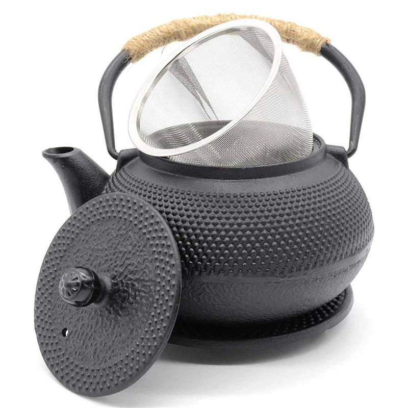 Théière en fonte traditionnelle style japonaise noir Ma Théière