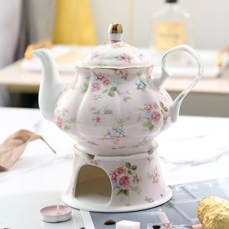 Théière en porcelaine anglaise avec base chauffante - 400ML Ma Théière