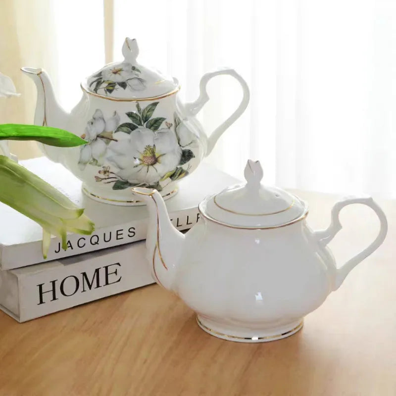 Théière en porcelaine anglaise avec filtre blanche - 900ML 02 Ma Théière