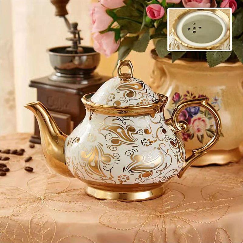 Théière en porcelaine anglaise deluxe Or Ma Théière