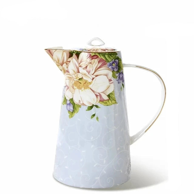 Théière en porcelaine anglaise fleur - 1L Bleue Ma Théière