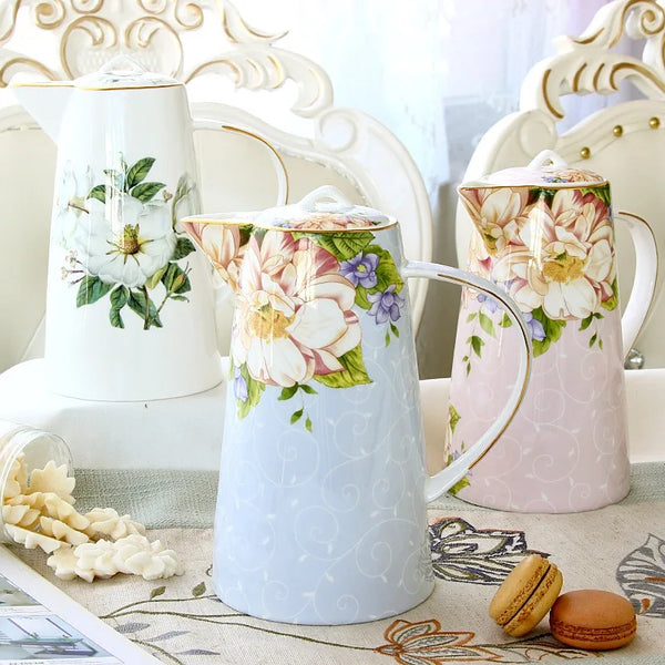 Théière en porcelaine anglaise fleur - 1L Ma Théière