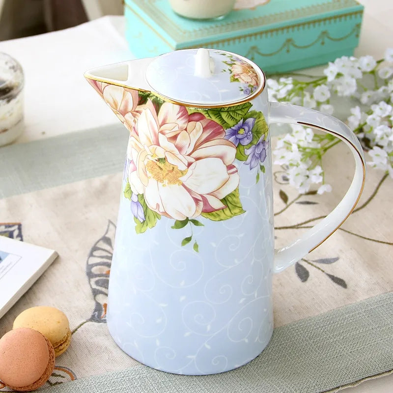 Théière en porcelaine anglaise fleur - 1L Ma Théière