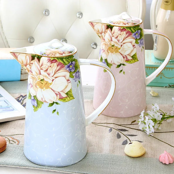 Théière en porcelaine anglaise fleur - 1L Ma Théière