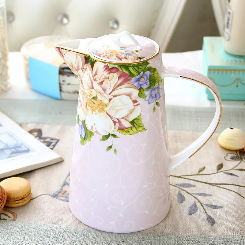 Théière en porcelaine anglaise fleur - 1L Ma Théière