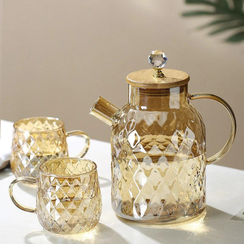 Théière en verre avec couvercle en bambou Ma Théière