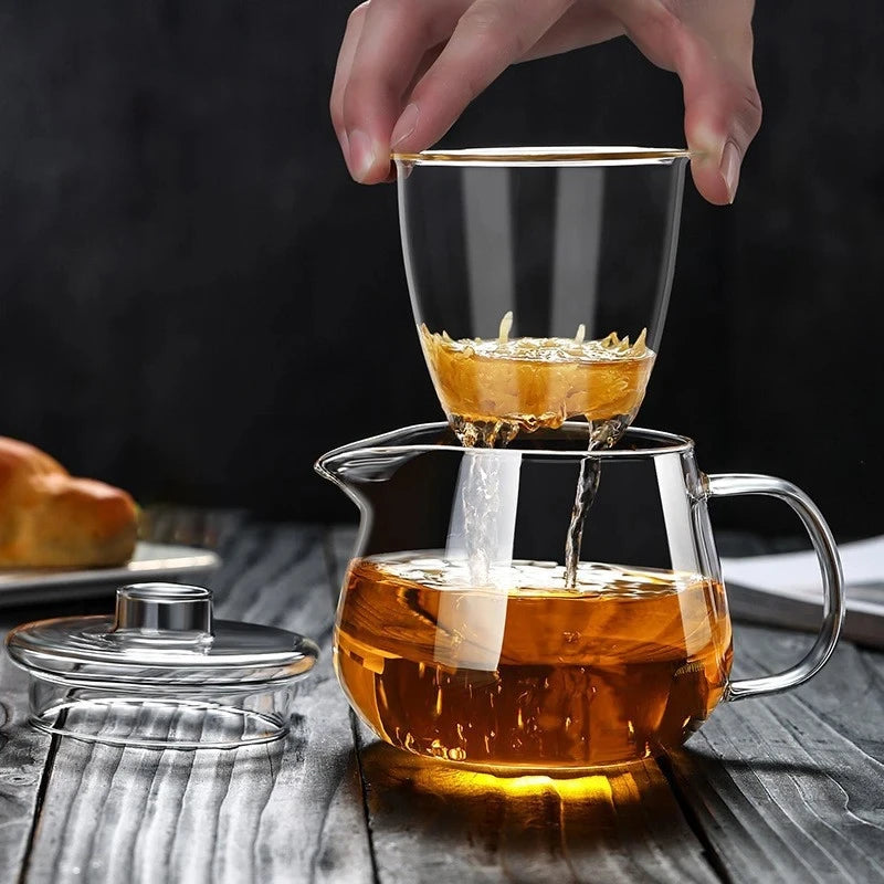 Théière en verre transparent avec filtre Ma Théière