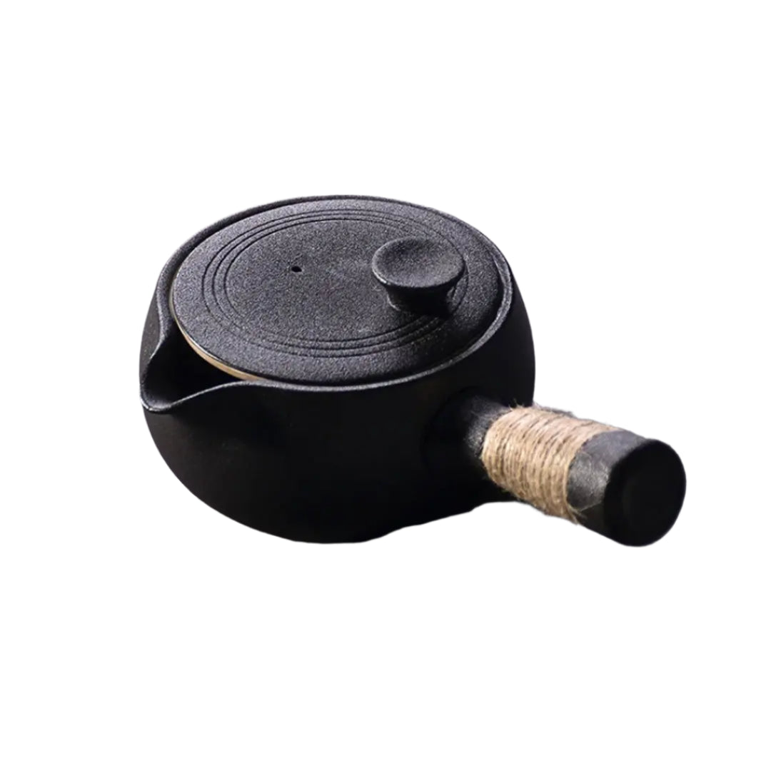 Théière japonaise en céramique à poignée latérale noire - 500ml Ma Théière