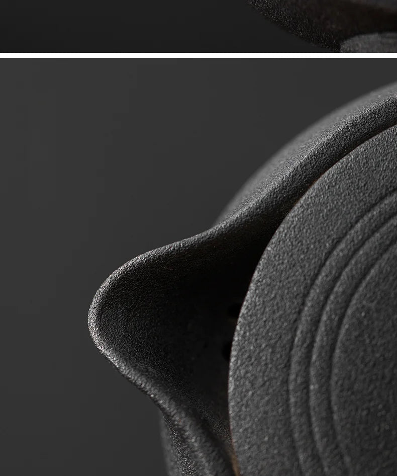 Théière japonaise en céramique à poignée latérale noire - 500ml Ma Théière