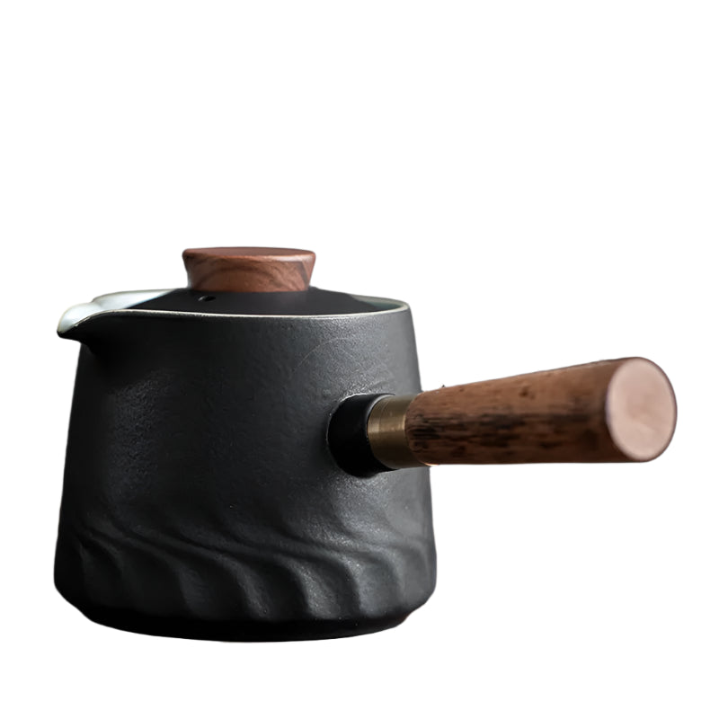 Théière japonaise en céramique poignée latérale noire - 200ml Ma Théière
